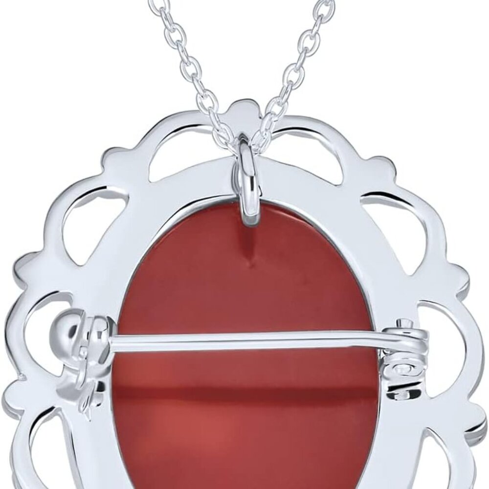 Classic Antique Vintage Style Red Blue Black White Carved Oval Framed Victorian - Picture 2 of 6